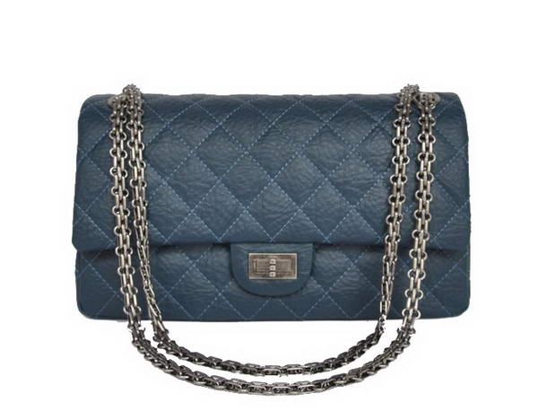 Best Top Quality Chanel A30226 Blue Glazed Crackled Leather Classic Flap Bag Replica